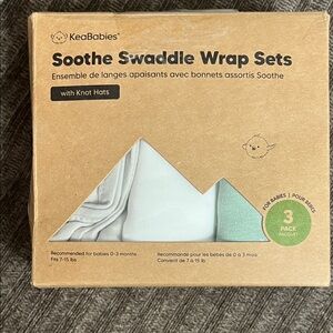 KeaBabies Soothe Swaddle Wrap Sets with Knot Hats